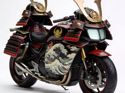 Ornate Samurai Armor Concept Motorcycle Low-poly 3D model