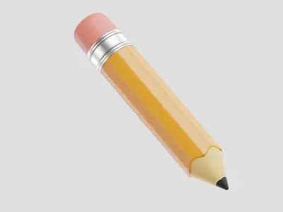 Pencil 3d model Low-poly 3D model