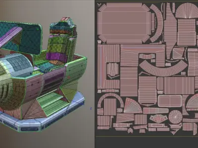Futuristic control module Low-Poly Low-poly 3D model