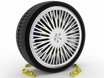 ORTAS CAR WHEEL RIM 88 GAME READY WHEEL RIM TIRE 3D model