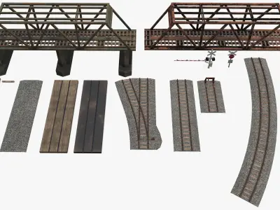 Railroad Pack Low-poly 3D model
