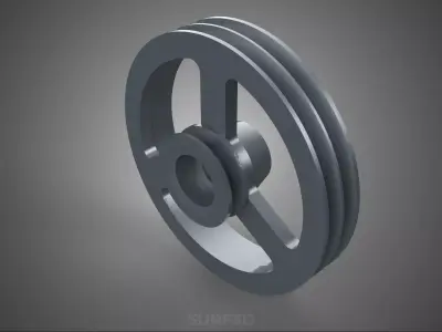 2 STEP STEPPED PULLEY GROOVE SHEAVE V BELT KEY WAY SEAT KEYWAY 3D model