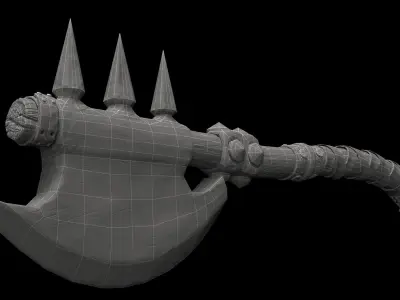 battle ax Low-poly 3D model