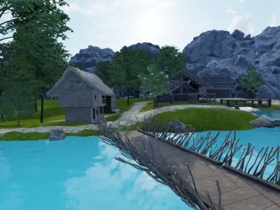 Quaint Village Landscape 3D model purchase