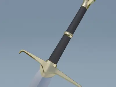 Sword two swords Low-poly 3D model