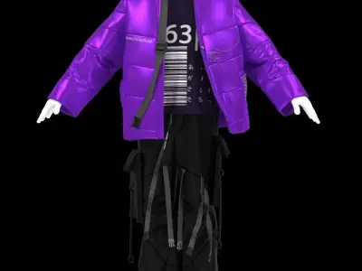 MALE CYBERPUNK SET  3D model