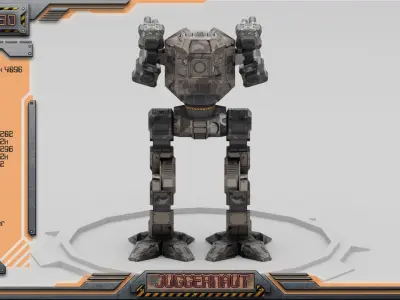 Juggernaut BattleMech Low-poly 3D model