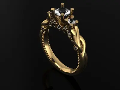 tria  women ring 3D print model