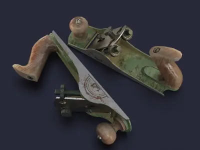 Jointer pair of planes Low-poly 3D model