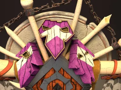 Warriors Tribal Shield Low-poly 3D model