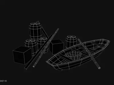 Fishing village asset 05 Low-poly 3D model
