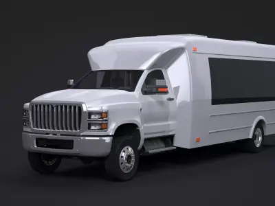 Modern Shuttle Bus 3D model