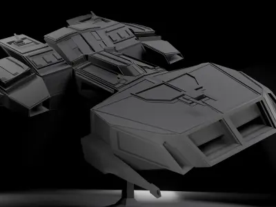 Transport ship Free low-poly 3D model