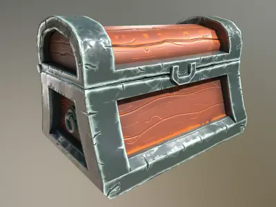 Stylized Pirate Chest Low-poly 3D model