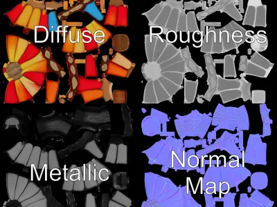 Colorful Hot Air Balloon Model Pack Low-poly 3D model