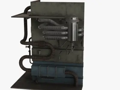 Industrial Pipes v3 Low-poly 3D model