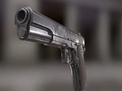Colt 1911 Low-poly 3D model 7