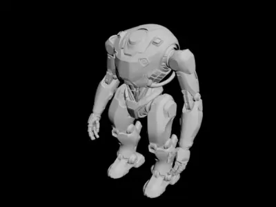 Steel mecha mecha warrior 3D model buy