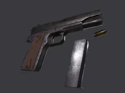 Colt 1911 Gun Low-poly 3D model