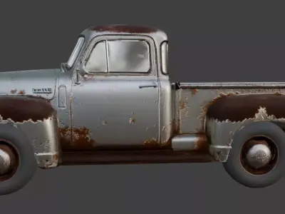Vintage Rusty Pickup Truck 3D Model 3D model 33