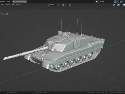 Challenger 2 TANK BASE MESH Low-poly 3D model