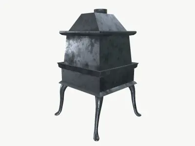 Vintage oven Low-poly 3D model