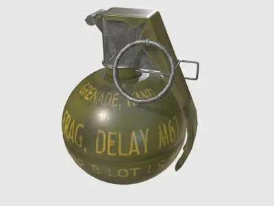 Army M-67 frag grenade  Low-poly 3D model