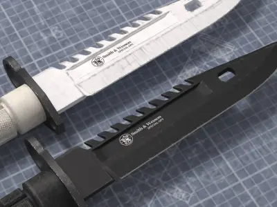m9 bayonet tactical knife Low-poly 3D model