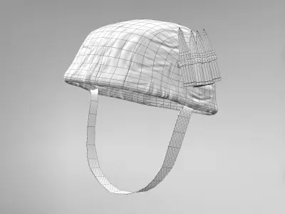 Army Helmet with Bullets Low-poly 3D model