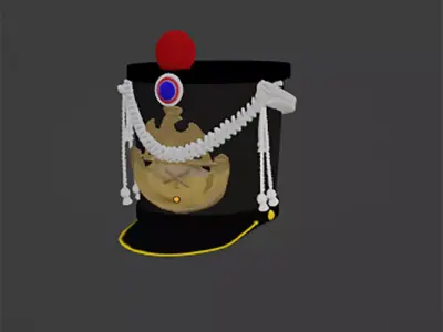Napoleonic French Shako with Artillery Insignia 3D model
