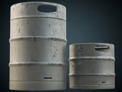 Beer Kegs 1B Low-poly 3D model