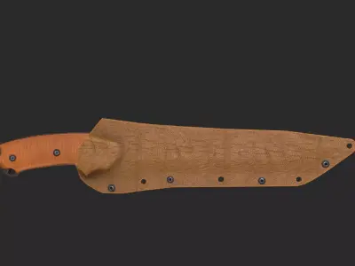 Steel Eagle Knife 107D with Sheath  Low-poly 3D model