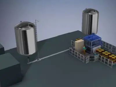 DRUM FILLING PRODUCTION LINE 3D model