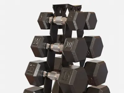 Dumbbell Set 3D model purchase
