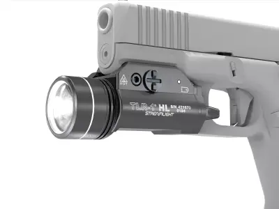 TLR-1 HL StreamLight Tactical Weapon Light Low-poly 3D model