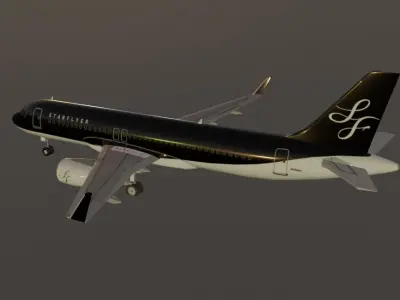 Starflyer airbus a320-214 low poly 3D model Low-poly 3D model