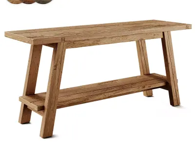 Kave Home Safara Cracked wood Bench 3D model