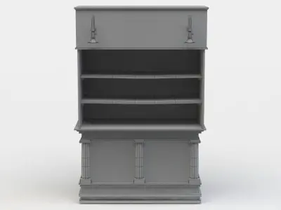 Commode antique bookcase Low-poly 3D model