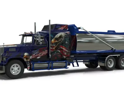 LTL 9000 Sleeper Cab Transfer Dump Truck 3D model