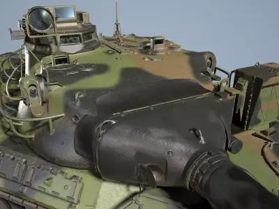 French Tank AMX-30b PBR Low-poly 3D model