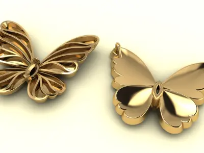butterfly pendant Enamel 3D print model