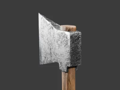 Battle Axe Low-poly 3D model 17