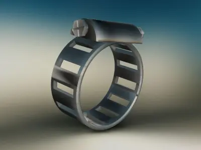 Clip metal ring with light Free 3D model