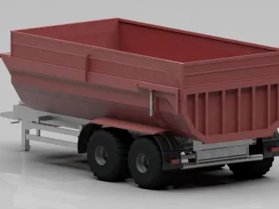 Simple Trailer Low-poly 3D model