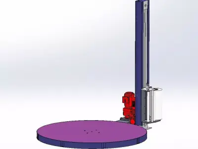 Automatic Pallet Wrapping Machine with Turntable 3D model
