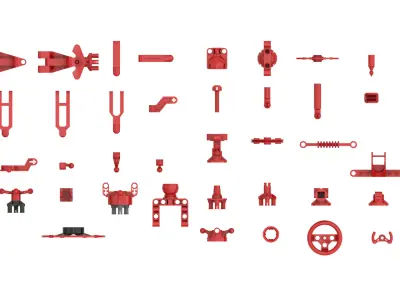 TwindBricks3D - 49 Technic Steering  collection 3D print model