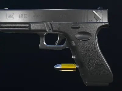 Glock 18C Low-poly 3D model purchase