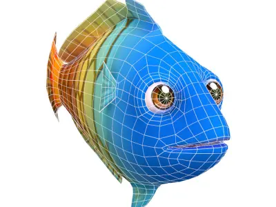 Boesemani Rainbow fish animated Low-poly 3D model