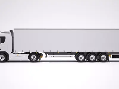 Generic Tautliner Semi Trailer 3D model