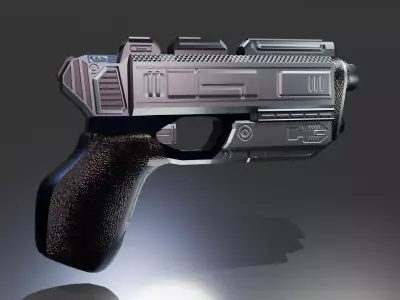 Stylized Sci-Fi Pistol Low-poly 3D model